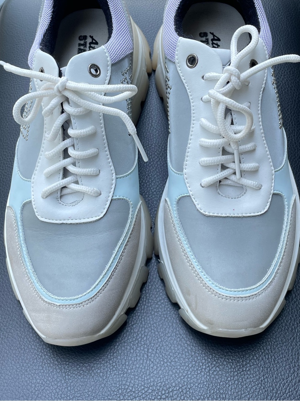 Atlantic Stars Ava Women's Grey & Light Blue Chunky Sneaker size 38 - Picture 4 of 12